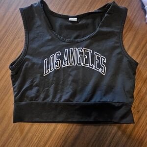 SHEIN Black 'Los Angeles' Graphic Crop Top